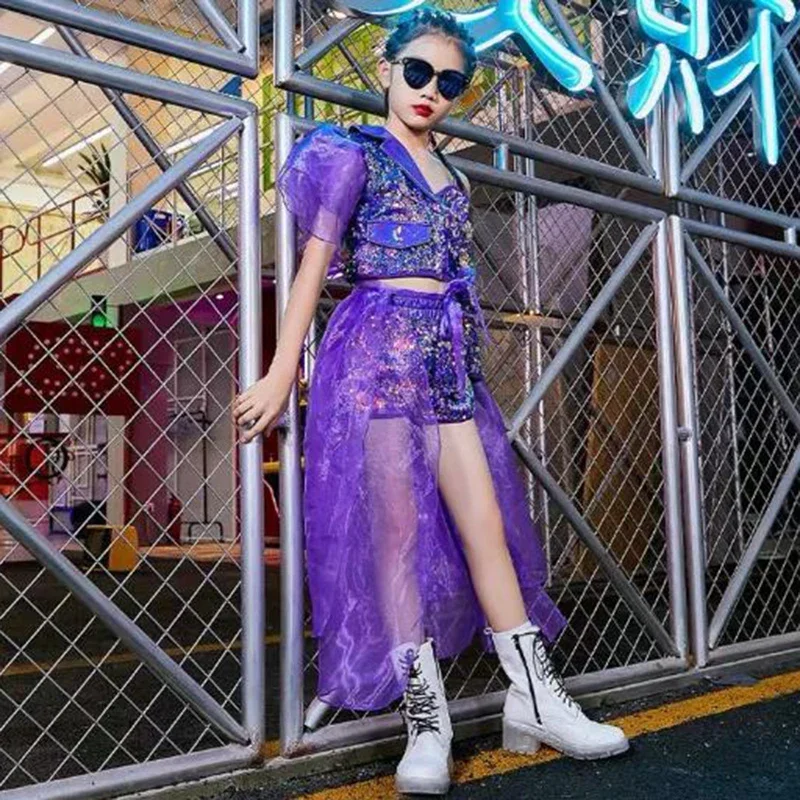 زي الجاز المطرز للأطفال، زي الرقص للفتيات، نموذج الفتاة، بدلة شخصية عصرية، ملابس الفتيات المراهقات