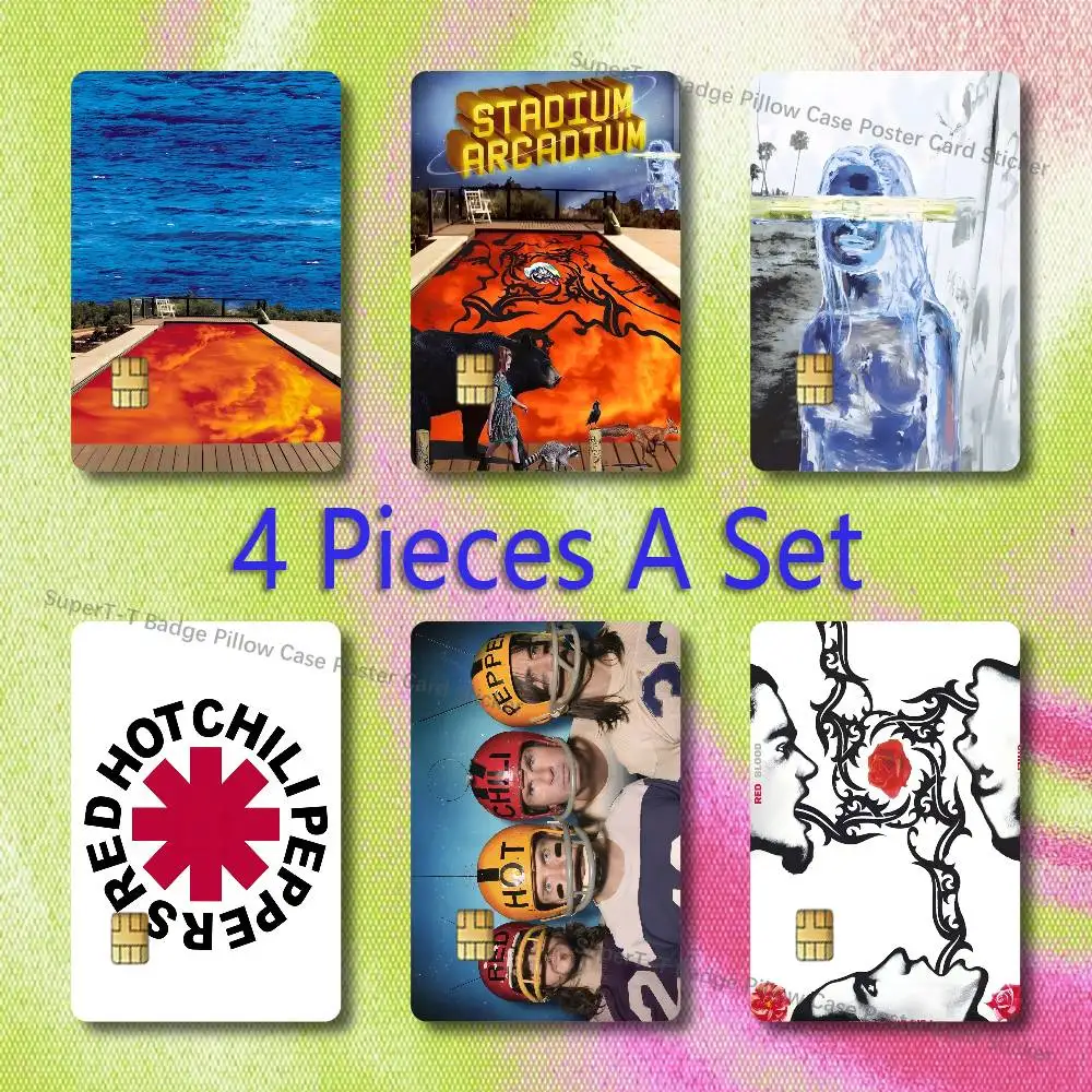 R-Red Hot Chilli Peppers Credit Card Skin Stickers for VISA JCB Mastercard and Other IC Bank Card Decoration Protect