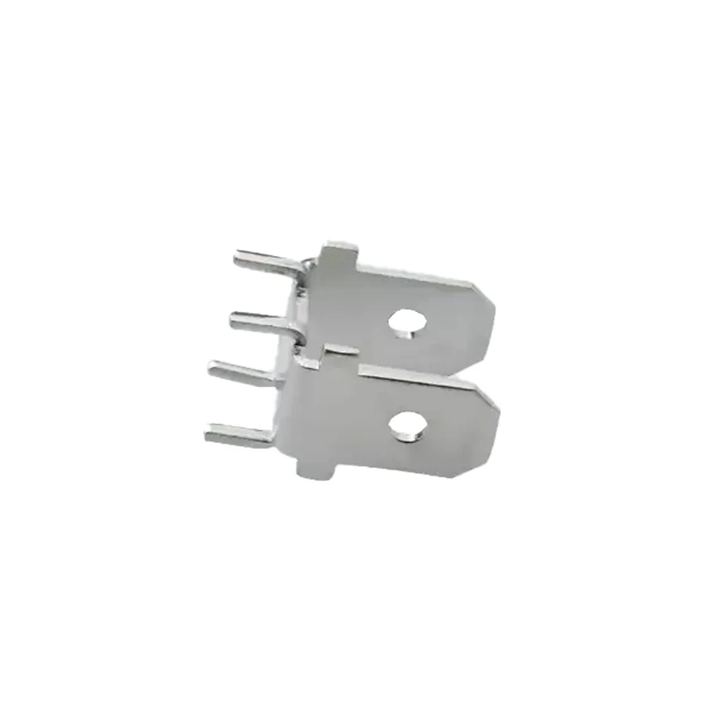 100 PCS 6.3mm Double-Ended PCB Insert Terminals Soldering Circuit Board Insert Terminals for Electronic Components DJ6138-6.3
