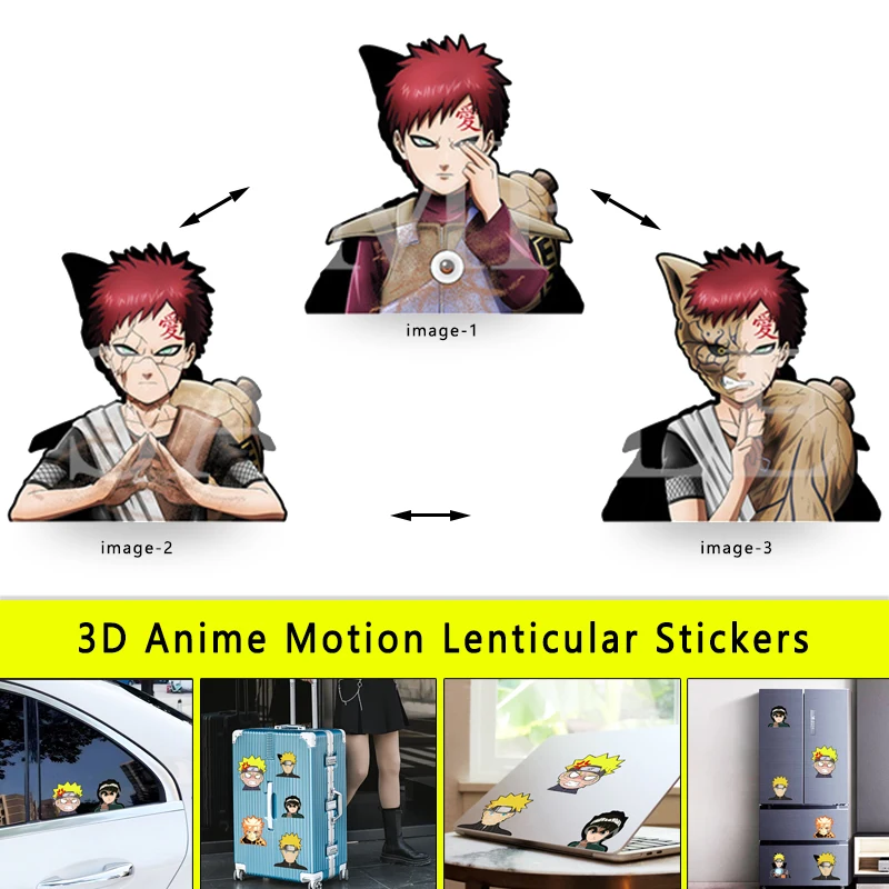 NARUTO Gaara Motion Car Sticker Anime Waterproof Decal for Suitcase,Laptop, Refrigerator,Wall, Skateboard,Etc Toy Christmas Gift