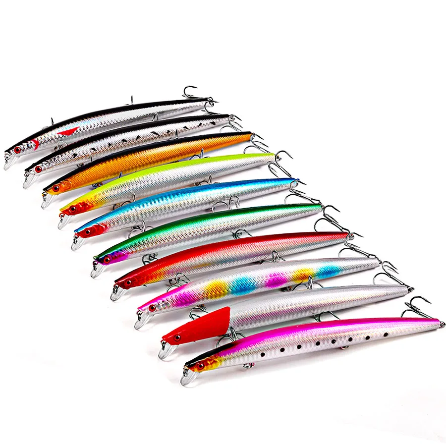 10pcs Fake Bait Hard Minnow Crankbait Fishing Lures Set Of Wobbler For Pike Trolling Fishing Tackle 18cm 24g Artificial Bait Kit