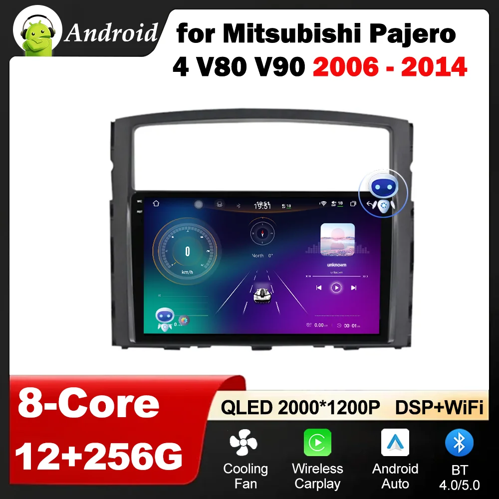 

Android OS for Mitsubishi Pajero 4 V80 V90 2006 - 2014 Car Radio Video Mulltmedia Player GPS Carplay Wireless Carplay HD Screen