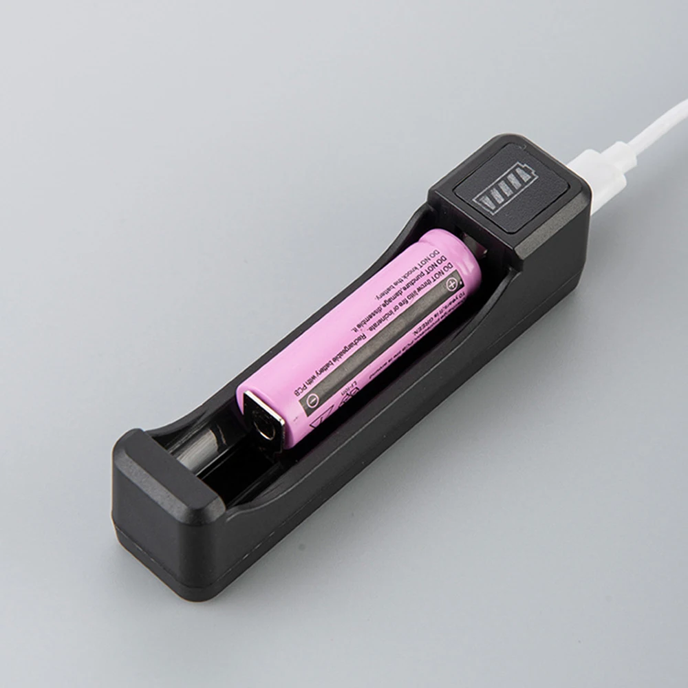 18650 Battery Charger 1/2 Slots Smart Safety Fast Charging 4.2V Rechargeable Lithium Battery Charger USB Charger for14500 18650