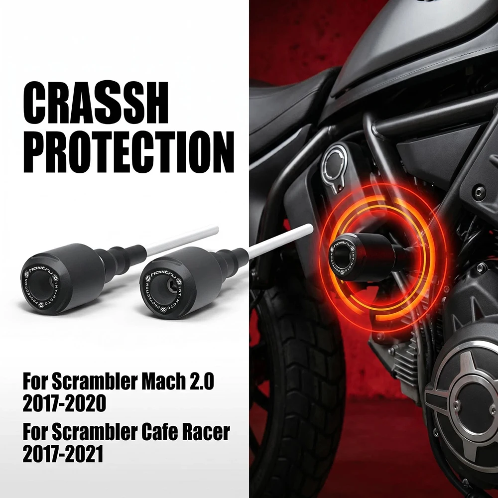 

Motorcycle Falling Crash Protector For Ducati Scrambler Mach 2.0 and Cafe Racer 2017-2021 Guards Engine Crash Bobbins