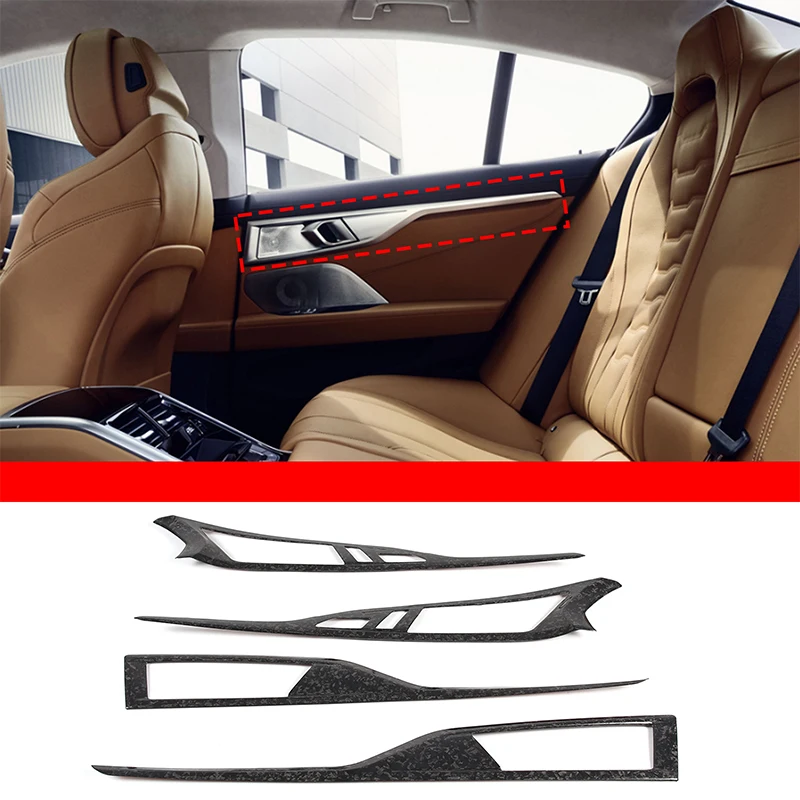 For BMW 8 Series G16 2019-2023 Real Carbon Fiber Car Styling Car Inner Door Panel Decoration Sticker Car Interior Accessories