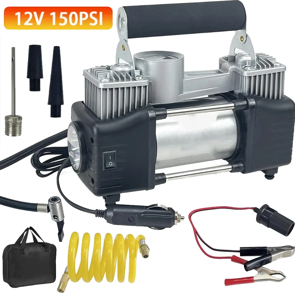 AliExpress XUDREZ 1 Set New 12V 150PSI Portable Electric Car Tyre Inflator High Quality Car Air Compressor Pump For Car Motorcycle Bicycle Balls