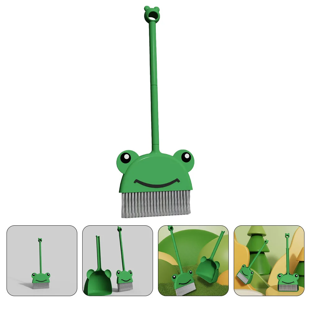 Children's Broom Kids Cleaning Toys Cute Frog Shape Portable Safe Material Simple Tool Educational for Kindergarten