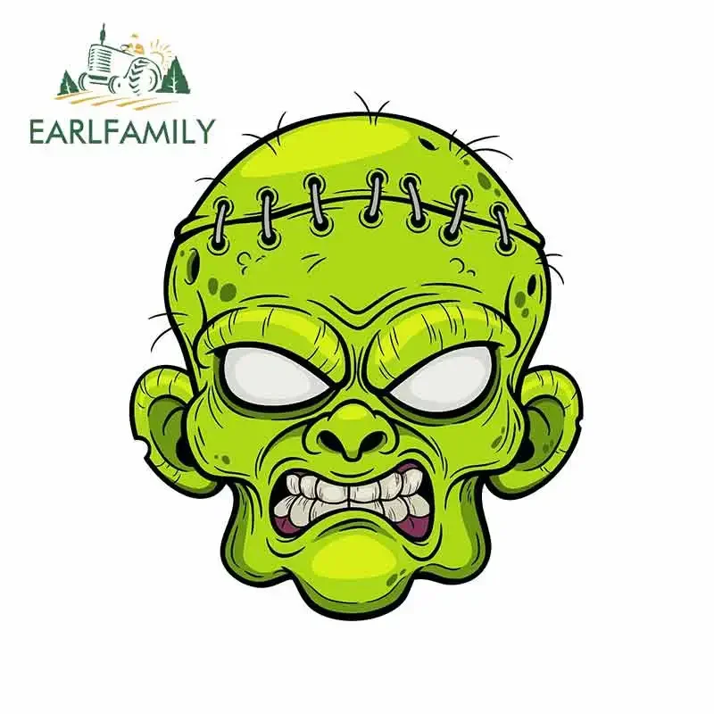 

EARLFAMILY 13 см x 11,3 см для лица зомби, автомобильные наклейки и наклейки, граффити, наклейка, подходит для фургона, внедорожника, сделай сам, окклюзия, царапины