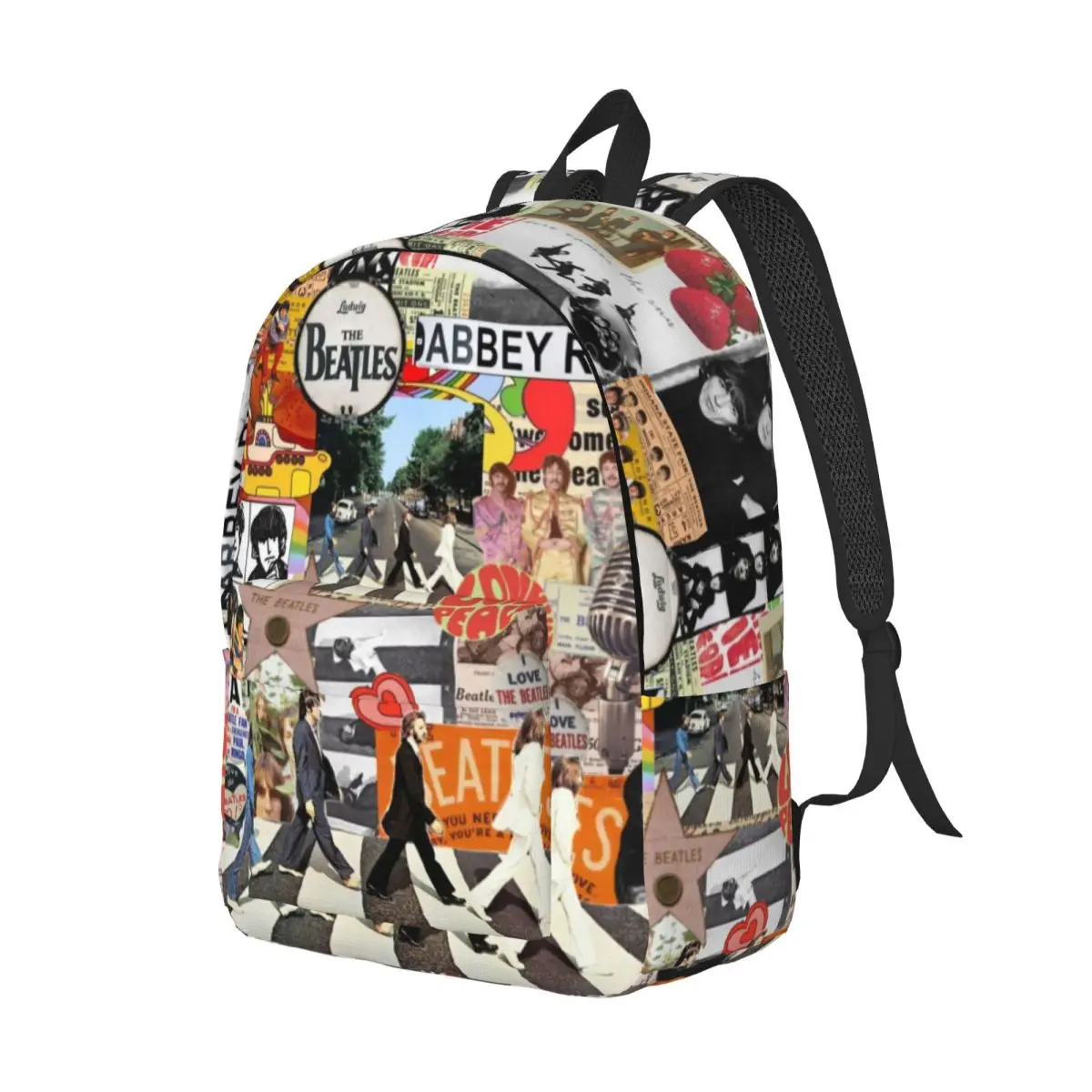 Harajuku The Beatle Memebers Art Printed Lightweight Casual Schoolbag For School, Outdoor, Shopping, Office