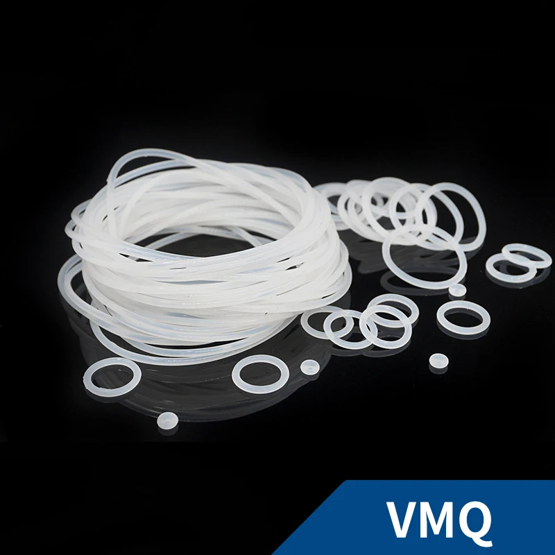 CS2.2mm blanco VMQ grueso goma de silicona juntas tóricas junta de sellado arandela resistente a la temperatura anillo de silicona suave impermeable