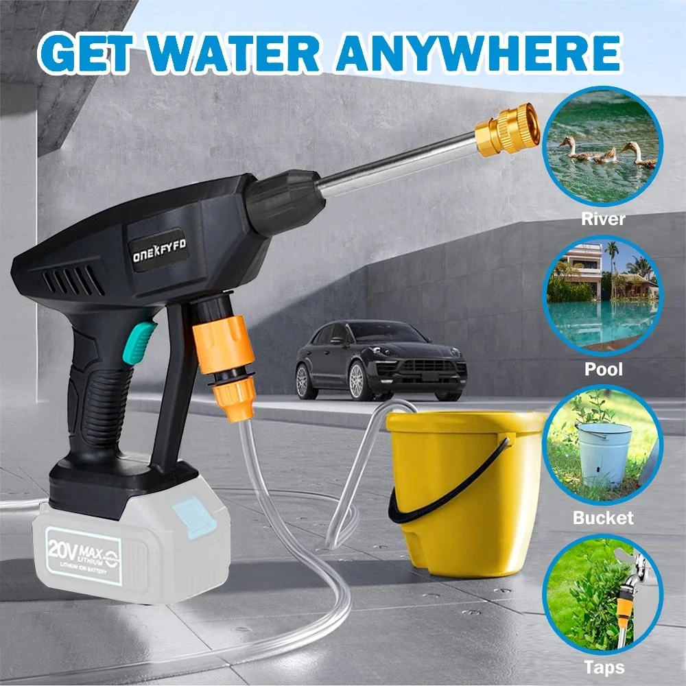 High Pressure Mini Washing Rechargeable Spray Water Gun Portable Wireless Electric Car Washing Cleaning Machine Without Battery