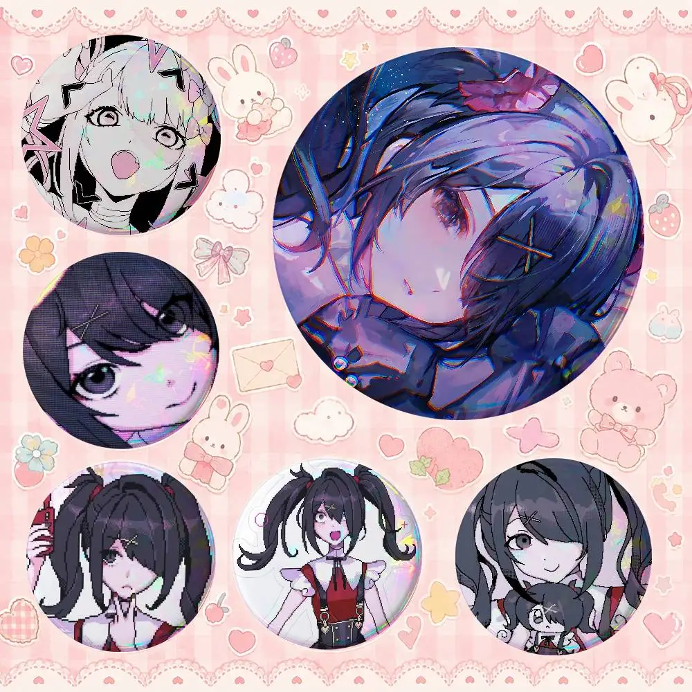 A-ame C-chan Round Button Badge Pin Set Anime Cartoon Game Music Cool Fashion Brooch For Backpack Clothes Hat