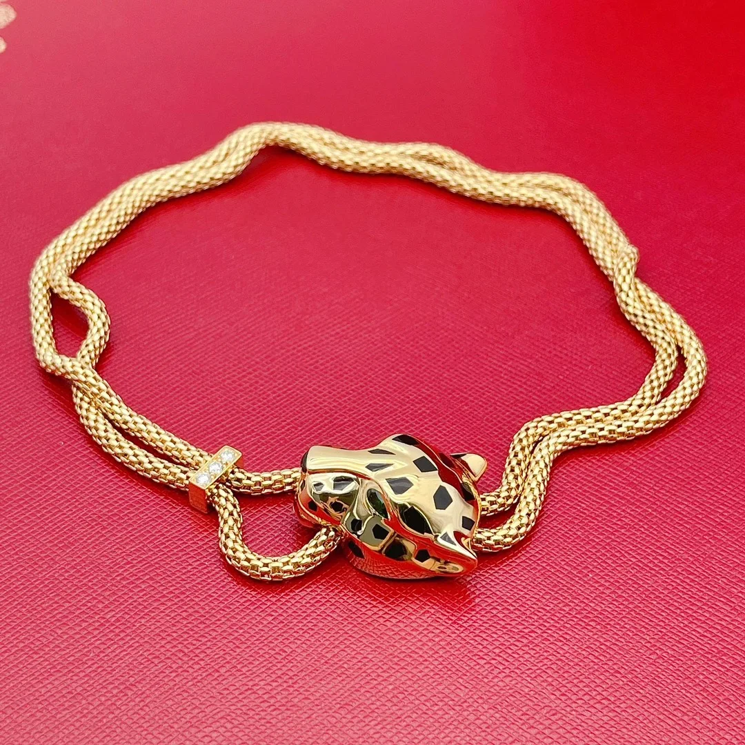 2026--New thick chain multi-wear hair leopard head necklace personalized fashion trend versatile couple neck chain