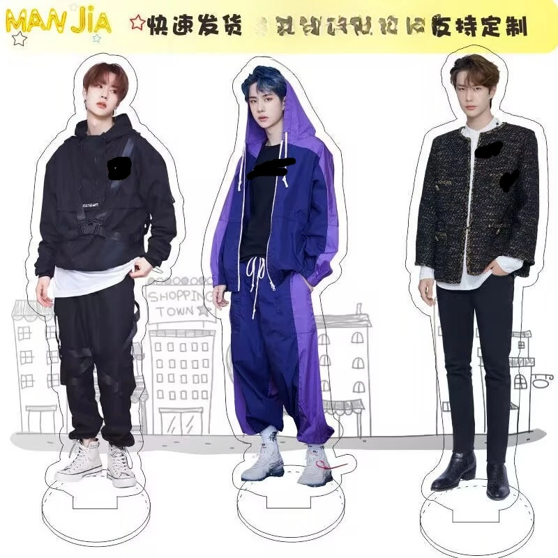 王一博の両面透明スタンディングサイン、テーブルデコレーション、アクリル製お土産、サポートギフト