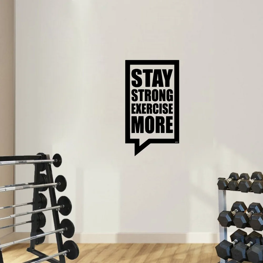 1 pc Cartoon stay strong exercise more Wall Sticker Self Adhesive Vinyl Waterproof Wall Art Decal Wall Art MURAL Drop Shipping