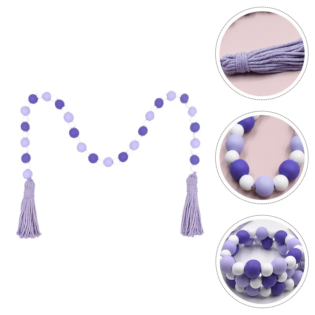 

Creative Rustic Wood Beads Tassel Pendant Hanging Decor for Party Home Wall Decoration Wood Bead Garland Tassel Beads Pendant