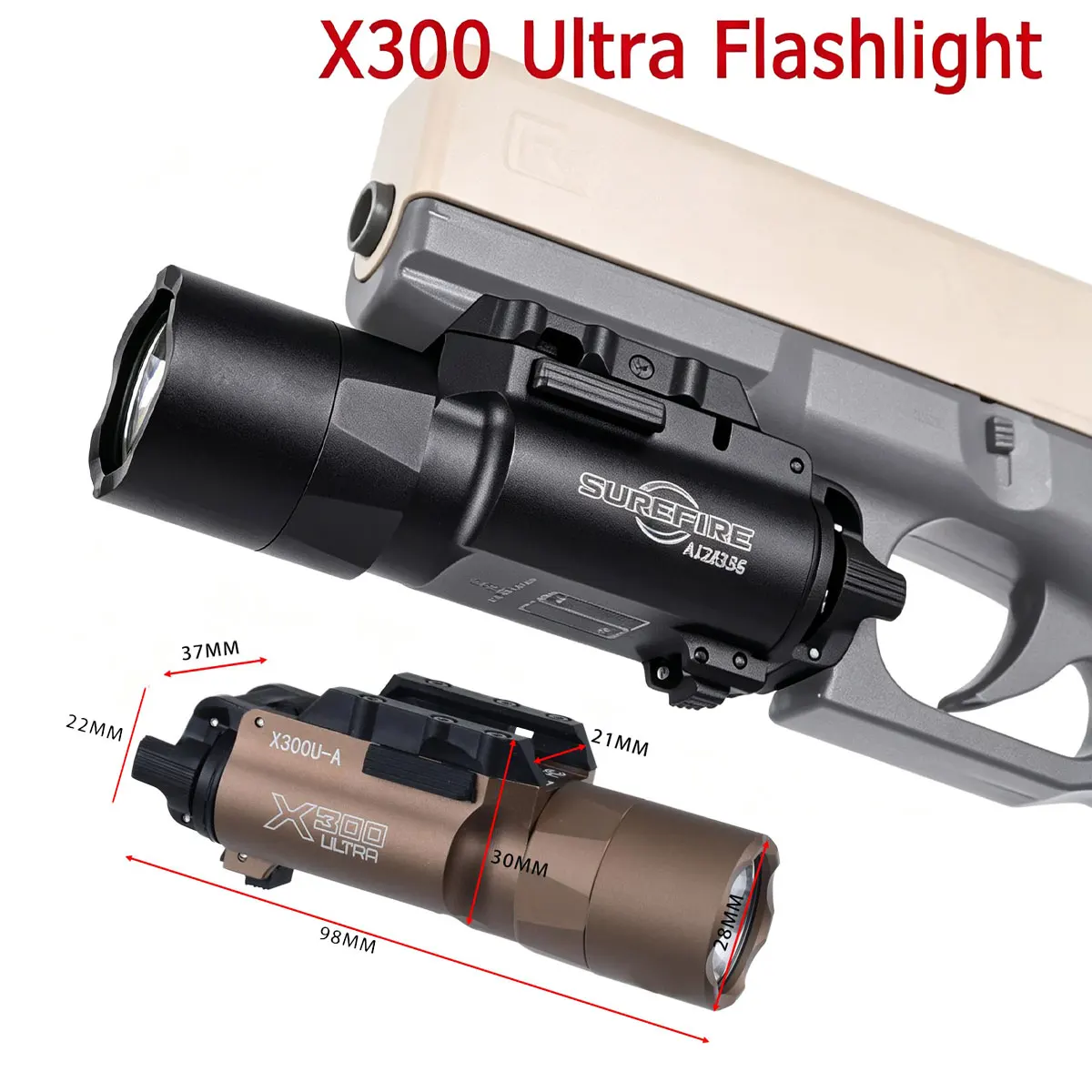 Tactical Surefir X300U X300 Ultra XH35 X300V Metal Scout Light WeaponsLight Strobe Flashlight Lanterna For 20mm rail