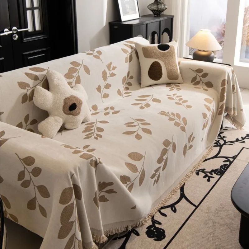 쇼파커버 Living Room Sofa Couple Position Modern Throw Color Block Blanket Cover Camping Picnic Flowers leaf Mat Throw Blankets