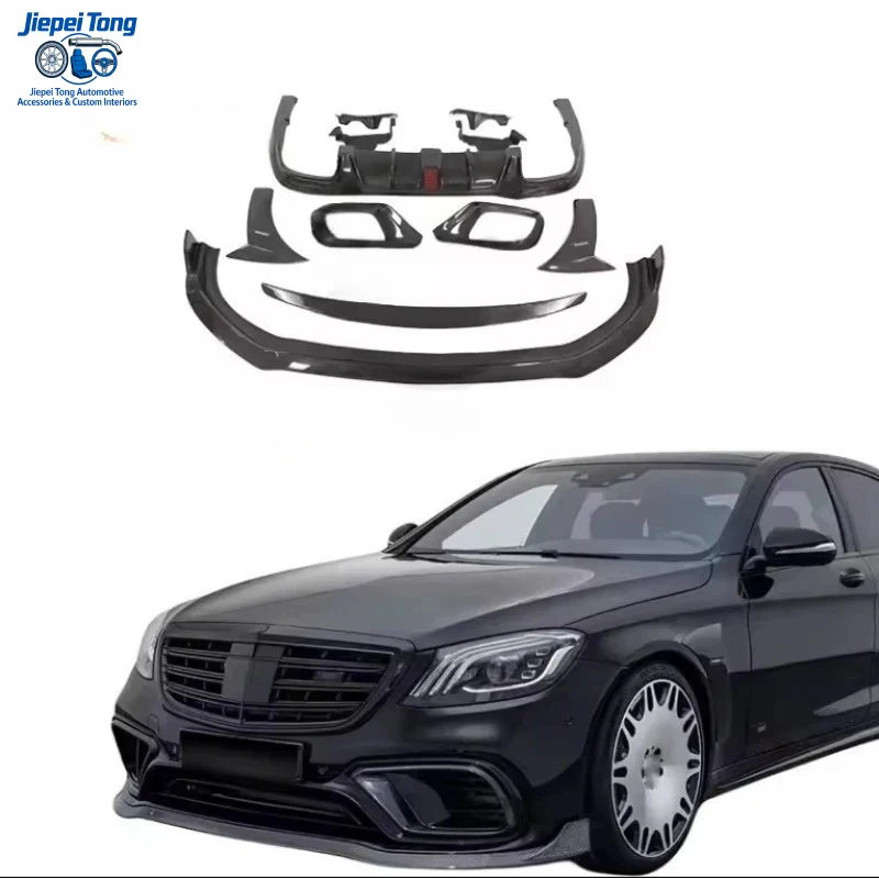 

suitable for Mercedes Benz S Class W222 2014-2020 Bra-bus Bodykit Front and Rear Lips Diffuser