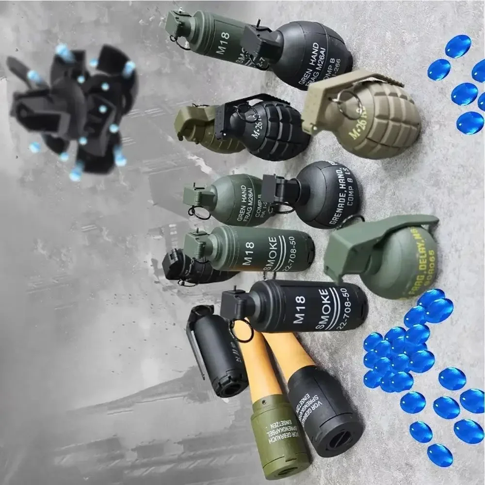 RR2PCS قنابل يدوية صدمية زنبركية تكتيكية من البلاستيك M67 قنبلة يدوية نموذج ألعاب لكرات الطلاء Airsoft CS لعبة لعب الأدوار الدعامة #1