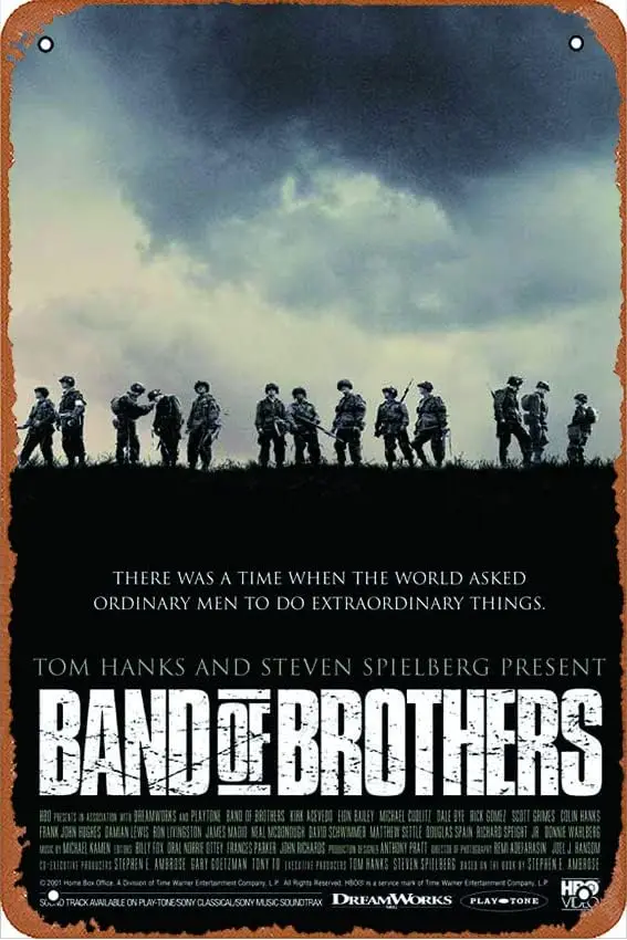 Bnd Of Brothers Move (2001) Poster Vntge Metl Tn Sgn Retro Style Wll Plque Decorton Metl Sgn 8X12 nch