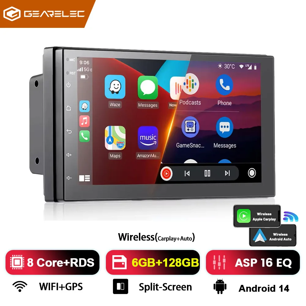 Android 13 Autoradio 2 Din Carplay Android Auto Multimedia Video Player Universele 7 Inch Autoradio Wifi GPS Navi Autoradio