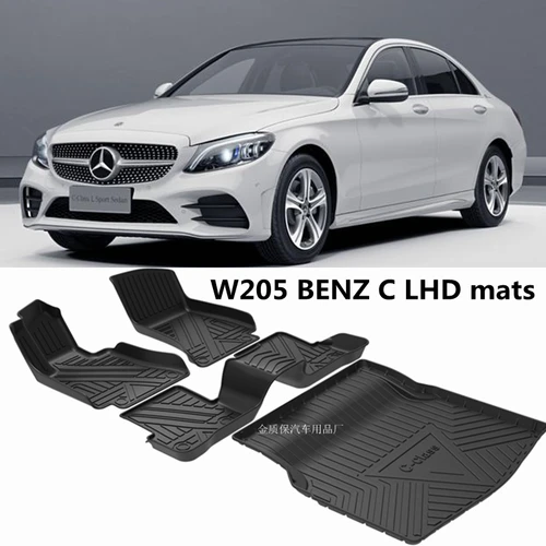 Alfombra impermeable para el suelo del coche, accesorio para BENZ clase C W205, C205, W205, apto para todo tipo de clima, W205, C200, C43, C250