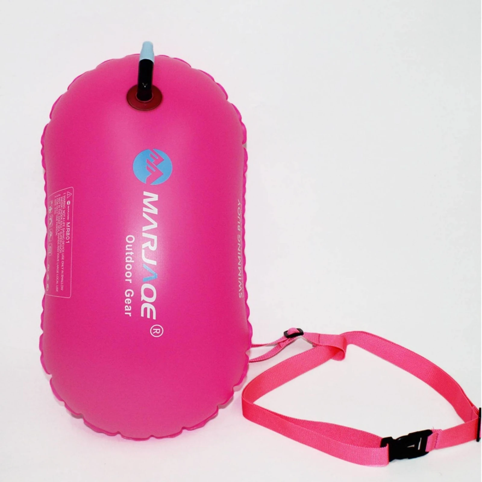 Inflatable Swimming Buoy Waterproof Waist Strap Buoy Water Sport Gear Orange Color Printed Graphics