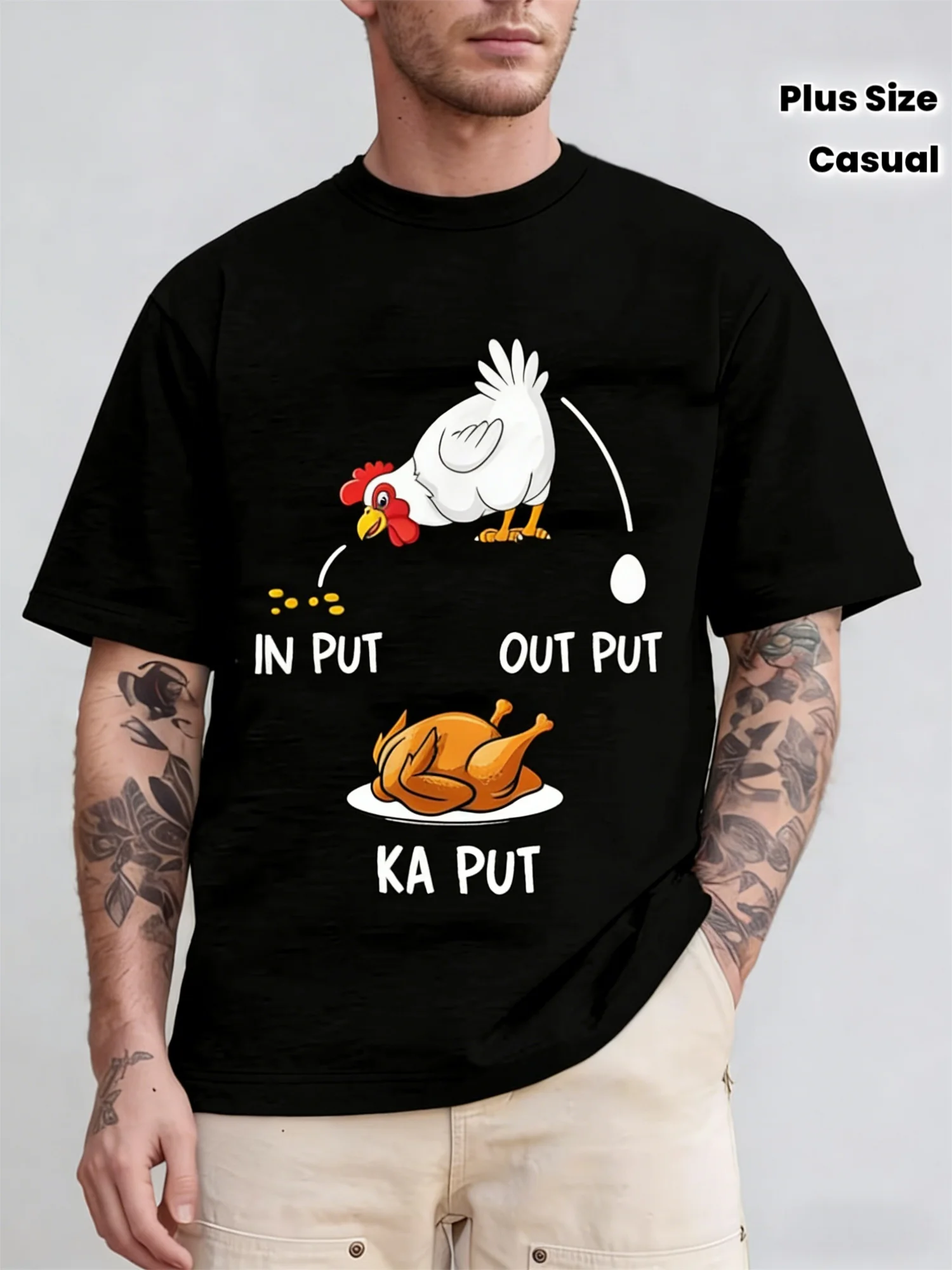 Funny Unisex Chicken Farmer T-shirt, Funny Chicken Dance & Puns Print, Short Sleeve Tee for Farm, BBQ & Casual Wear