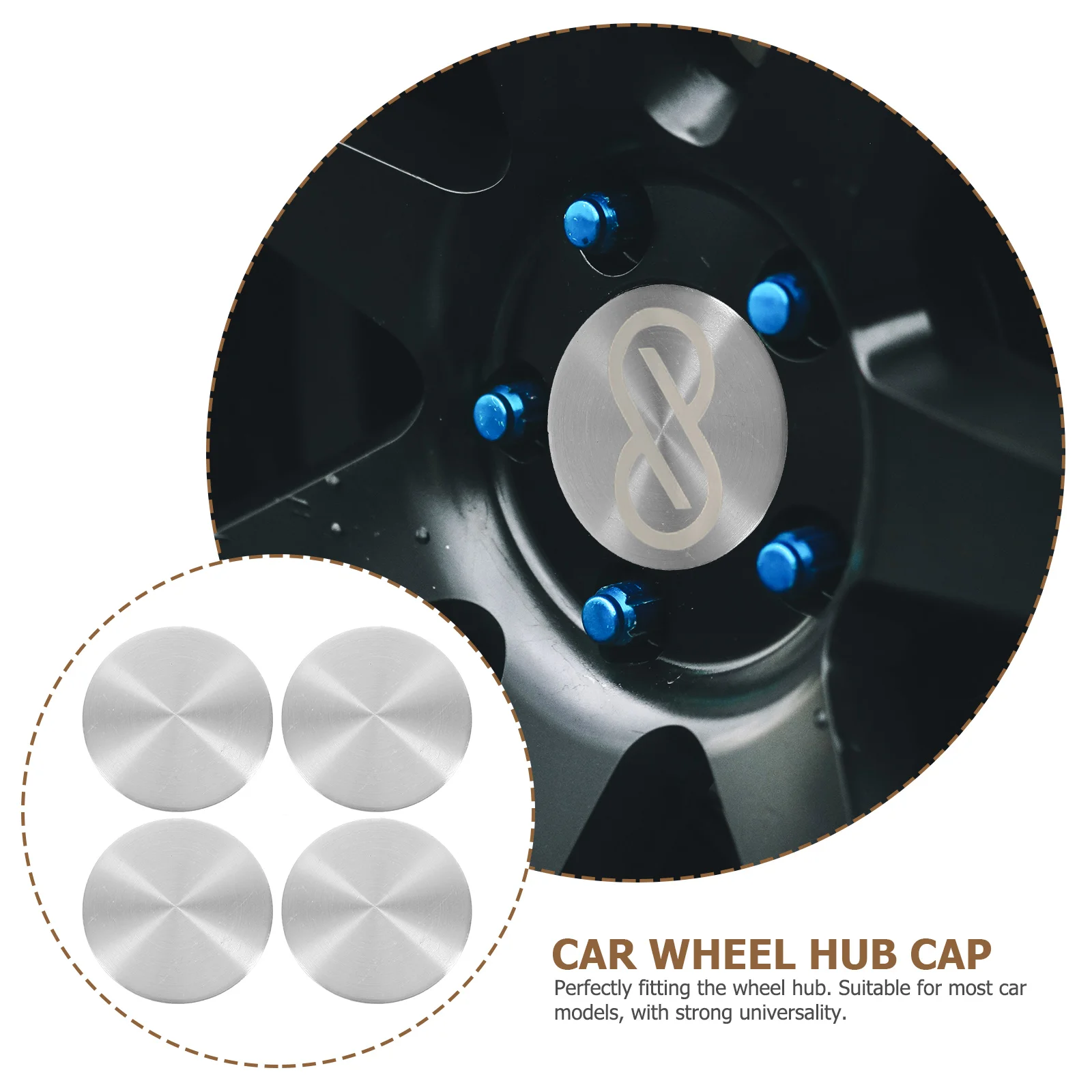

4pcs 45MM Caps Car 45Mm Wheel Center Caps Rim Auto Rim Refit Covers Covers Modification Stickers Dirtproof Aluminum Universal