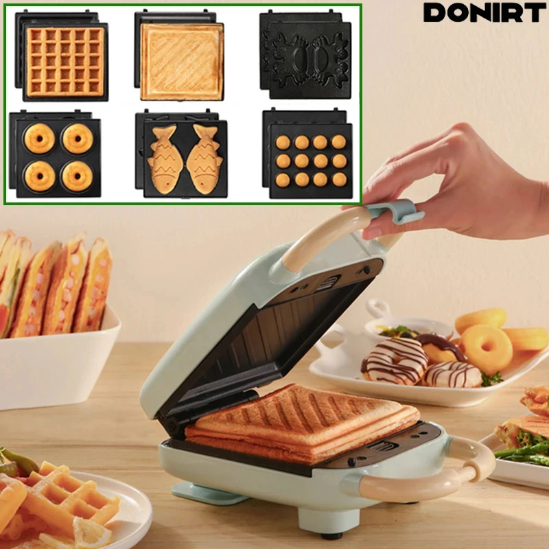 

Electric Sandwich Maker Toaster Making Machine Breakfast Sandwiches Waffles Taiyaki Takoyaki Donuts Baking Pan Oven Molds