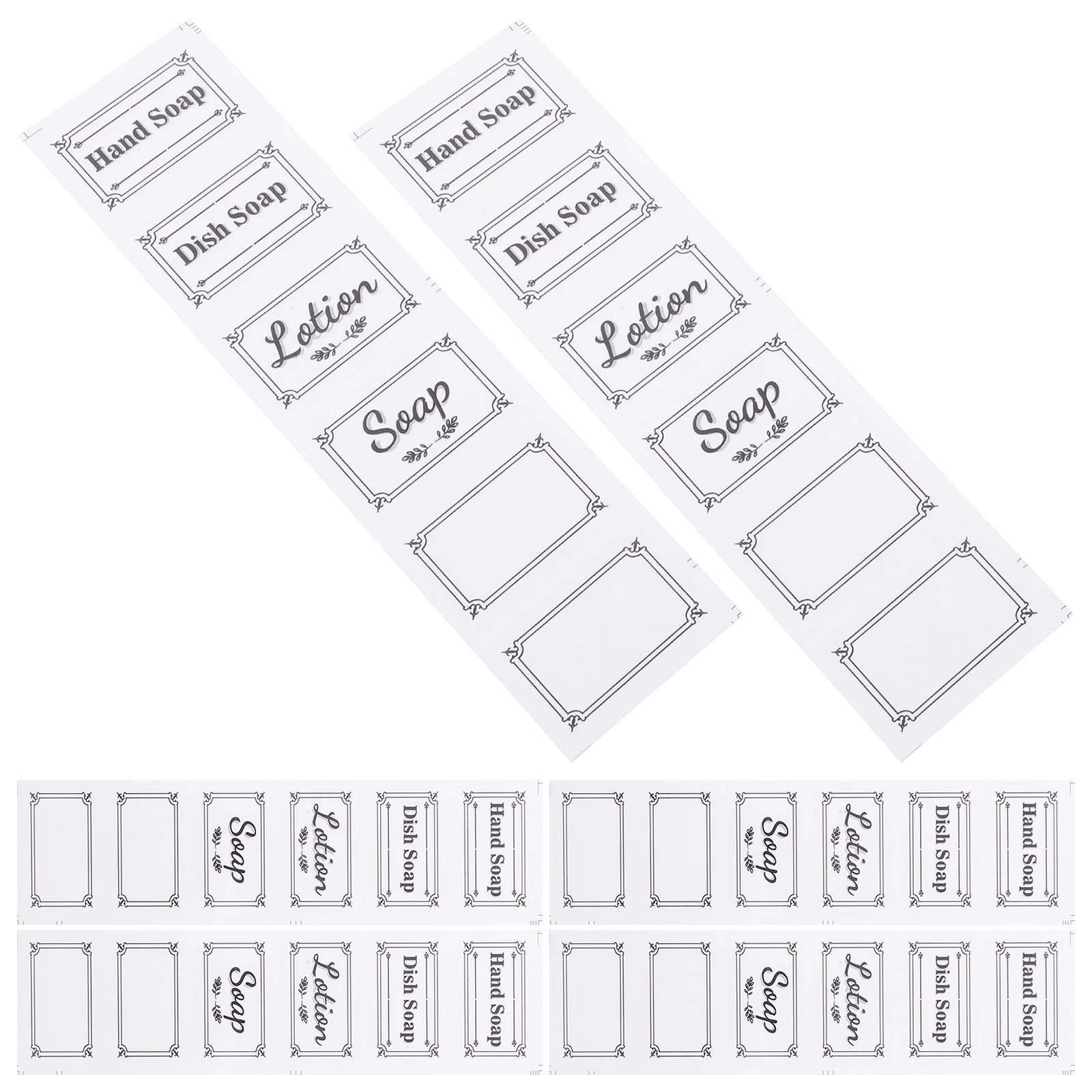 6 قطع ملصقات مقاومة للماء لموزعات الصابون، ملصقات شفافة لتنظيم المطبخ والحمام، علامات قابلة للإزالة، مجلد علامات الزجاجات