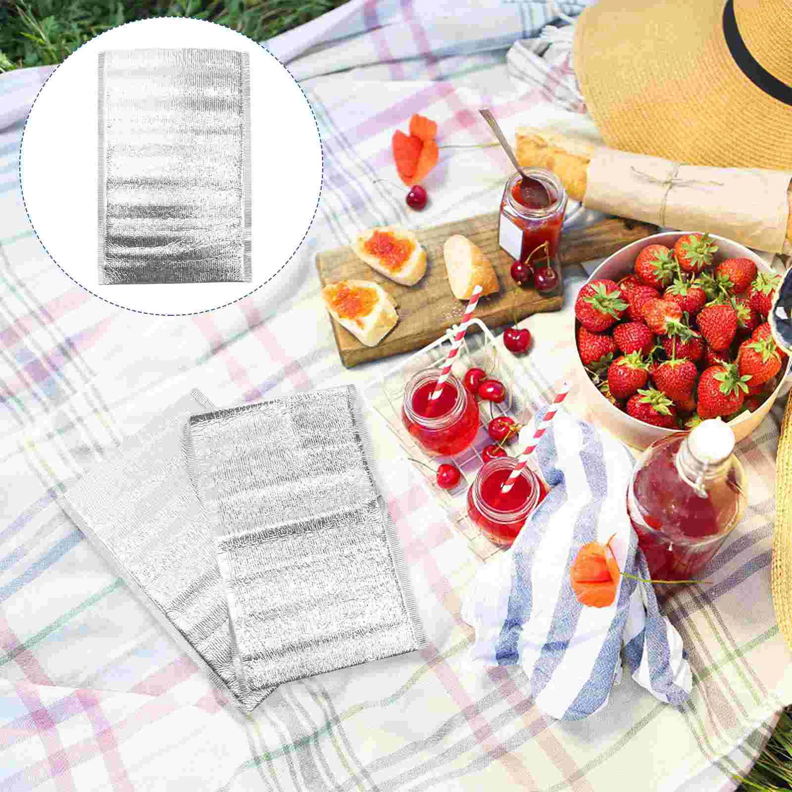 

20 Pcs Insulation Bag Take-out Hot and Cold Thick Aluminum Pouch Fresh-keeping Foil