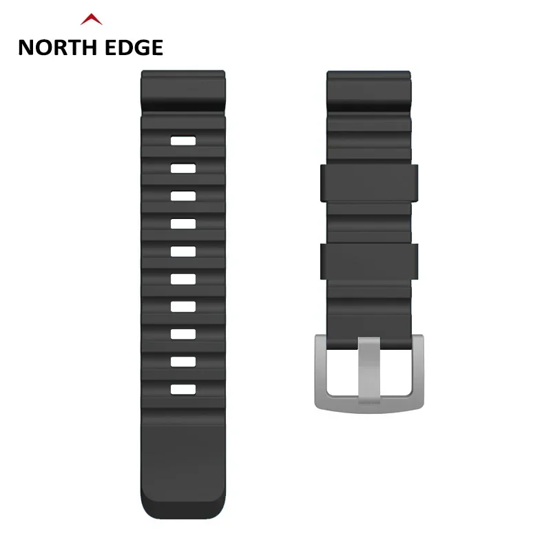 NORTH EDGE 2024 New Soft Color Silicone Rubber Strap Steel Buckle Outdoor 24mm Quick Release Sports Watch Strap for Smart Watch