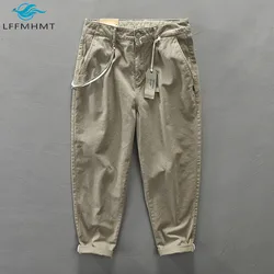 306 Men Fall Fashion Straight Cargo Pants Japan Style Mid Waist Casual Cotton Multi Pocket Male High Quality Wild Daily Trousers