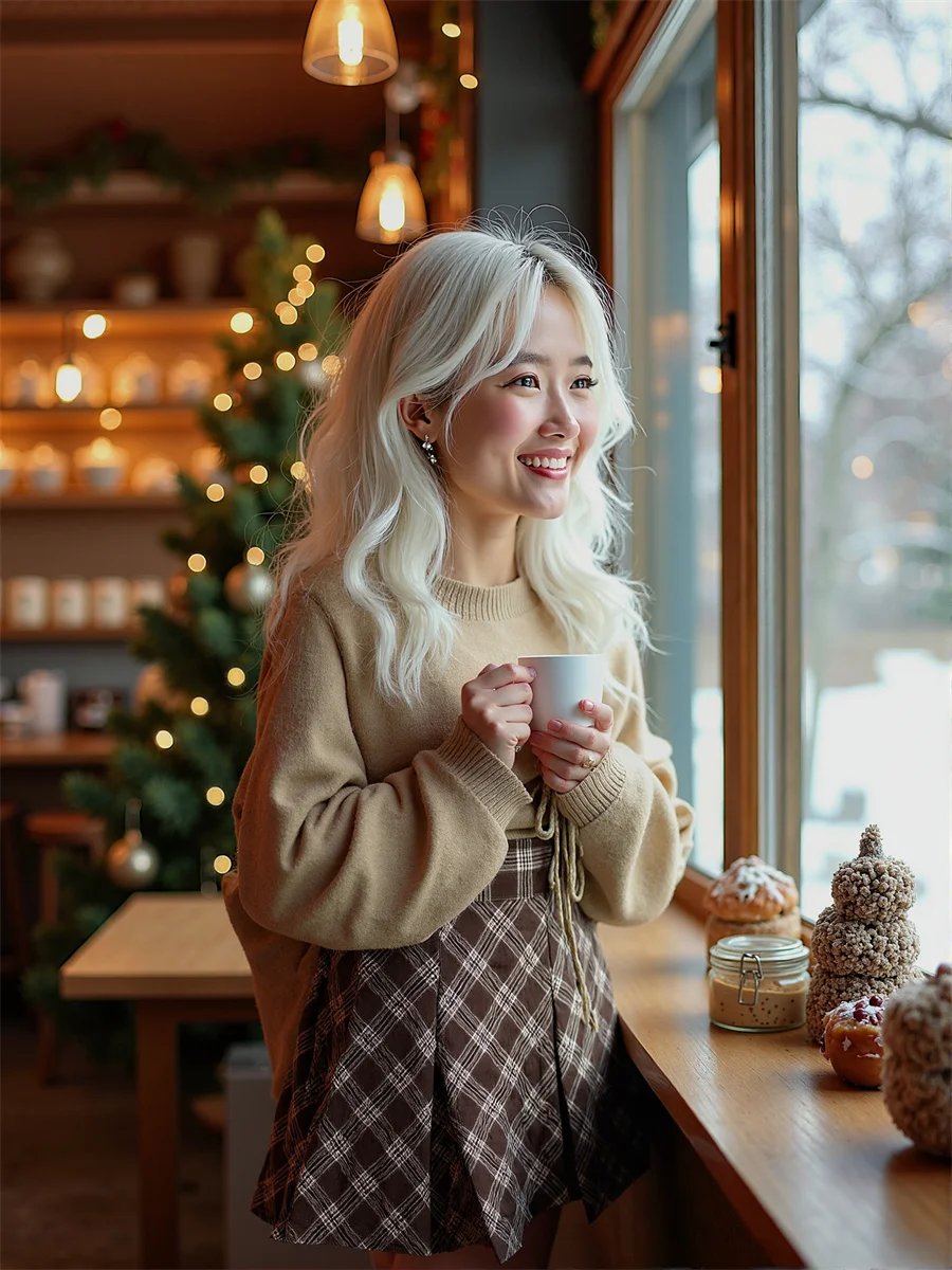 Plaid Empire Preppy Style Skirts For Woman Office Women Clothes Summer Tie-Dye Flare Beachwear Hippie Female Wrapped Flowing Ins