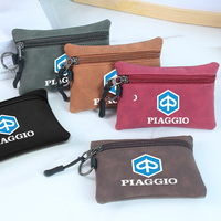 Leather Car Logo Canvas Wallet Zipper Card Coin Bag Women Men For PIAGGIO Vespa Beverly Fly Liberty MP3 X7 X8 X10 PK PX ET2 ET4