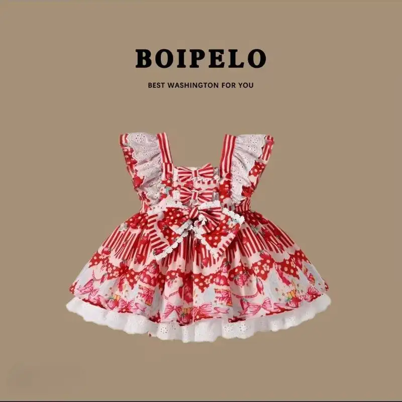 Handgefertigte Neuheiten: Lolita Prinzessinnenkleid für Blumenmädchen, Geburtstag, Hochzeit – Süßes Lolita-Kleid für Festivals und Boutique-Kleidung – Detail 3