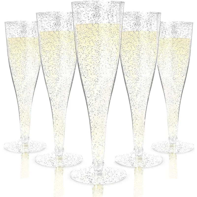 

Discount Plastic Champagne Flutes Wine Glasses Reusable Stemmed Party Wine Cups For Garden Party