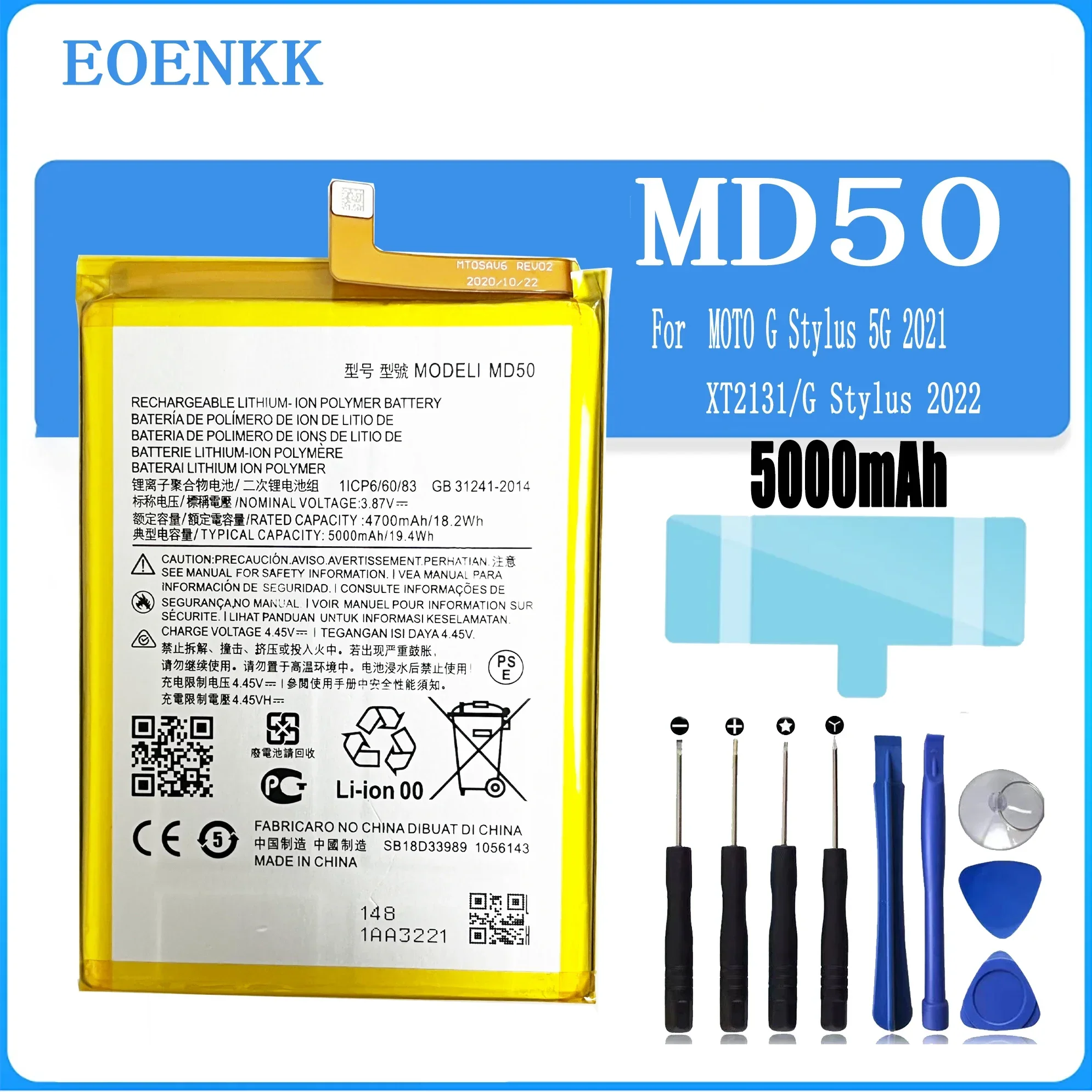 

Original Battery MD50 for Motorola MOTO G Stylus 5G 2021/XT2131/G Stylus 2022+Tloos