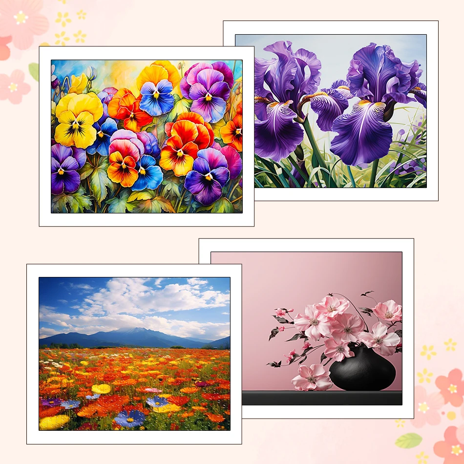 

RUOPOTY Paintings For Painting By Numbers Acrylic Handmade Paint Pictures By Numbers Canvas Flowers 40X50cm Gift Oil Art Diy Set