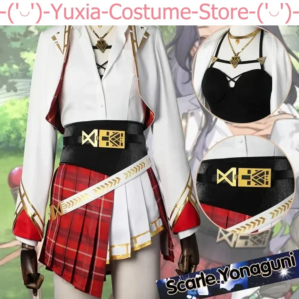 Vtuber Nijisanji EN ILUNA Scarle Yonaguni Game Suit Gorgeous Uniform Cosplay Costume Halloween Party Role Play Outfit