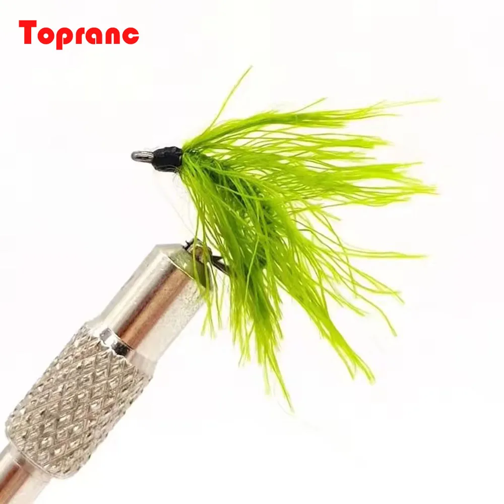 Topranc 8 Stück Chartreuse Streamer Fliegenfischerköder, Haken aus Kohlenstoffstahl, Künstlicher Köder für Forelle, Barsch, Lachs, Süßwasser und Salzwasser
