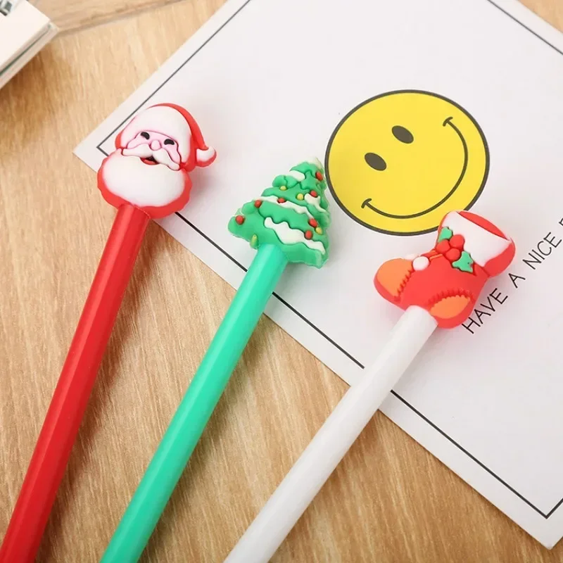 24Pcs Christmas creative novelty cartoon three-dimensional silicone neutral pen, student gifts prizes office stationery