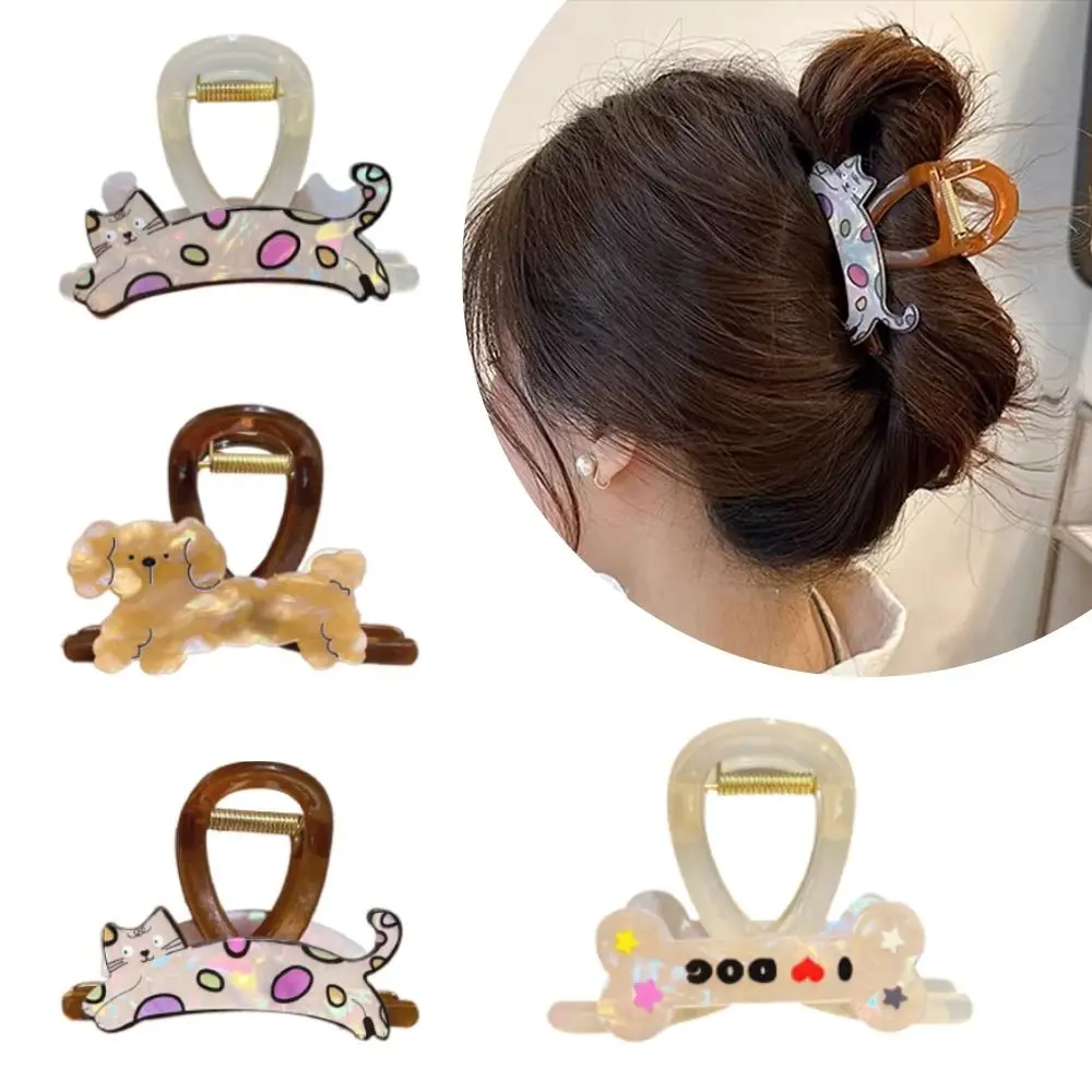 Back Of The Head Cartoon Bow Hair Claw Fashion Cat Dog Bow Knot Shark Clip Cute Animal Crab Hair Clips Girl Lady Women