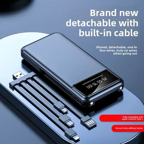 BCAK power bank 20000 мАч, автономный кабель, быстрая зарядка, мини-мобильный телефон, подарок, мобильный блок питания