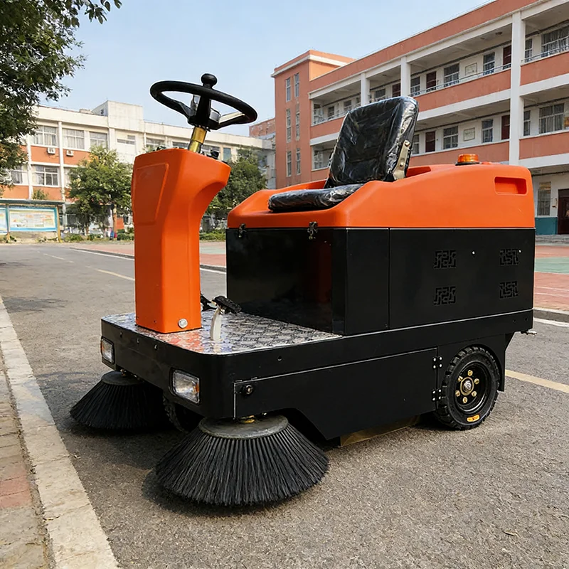 Ride On Road Sweeper with Large Dustbin for Continuous Operation Without Frequent Emptying