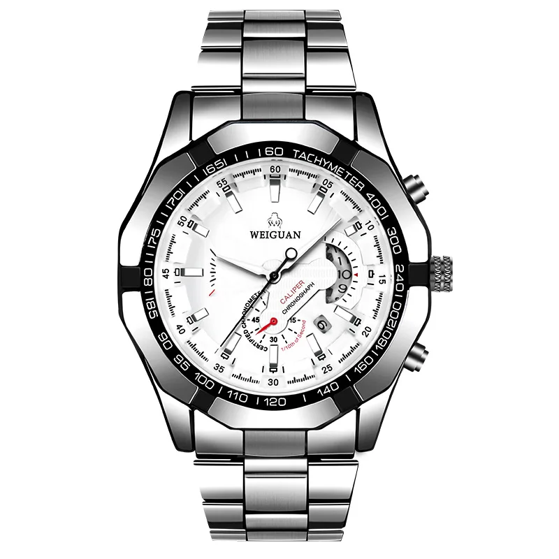 ساعة كوارتز حركة ساعة رجالية غير لامعة تقويم مجوف مقاوم للماء مضيئة سوار فولاذي مكرر بسيط