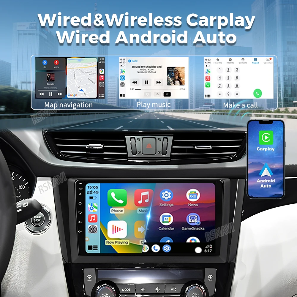 Qualcomm Android 16 Carplay Auto Car Radio Multimedia Player For Nissan Qashqai J11 X-Trail xtrail T32 Rogue Dualis 2013 - 2021