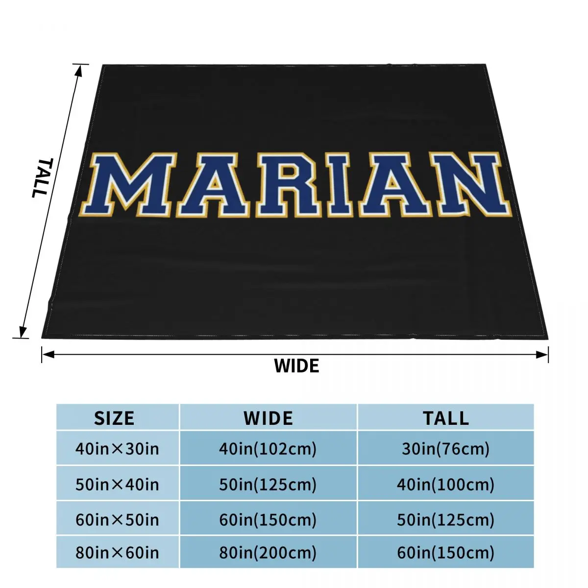 marian university font Throw Blanket Heavy Blanket decorative blanket Beautiful Blankets